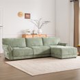 thumbnail image 1 of 110" Modular Sectional Sofa with Charging Station, L-Shaped Chenille Cloud Couch with Extra-Wide Seat and Moveable Ottoman for Living Room, Green, 1 of 10