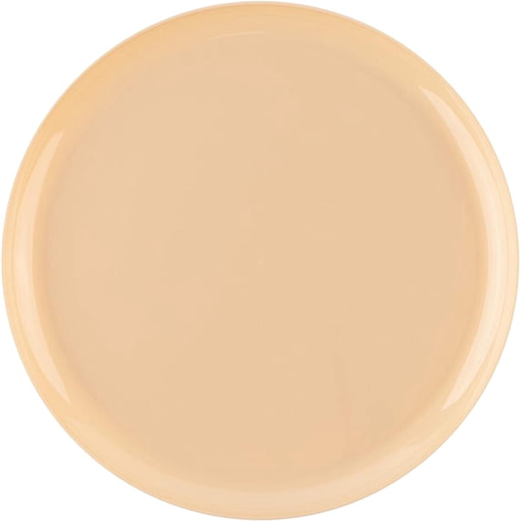 (110 PACK) EcoQuality 10.6" inch Beige Round Plastic Plates - Disposable China Like Party Plates, Heavy Duty Dinner Plates, Salad Plate, Dessert, Wedding, Baby Showers, Receptions,Serveware