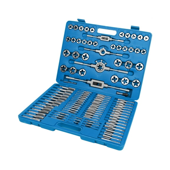 110 PC M2-M18 Metric Tap And Die Set Essential Threading Tool with Complete Accessories and Storage Case for Cutting External and Internal Threads