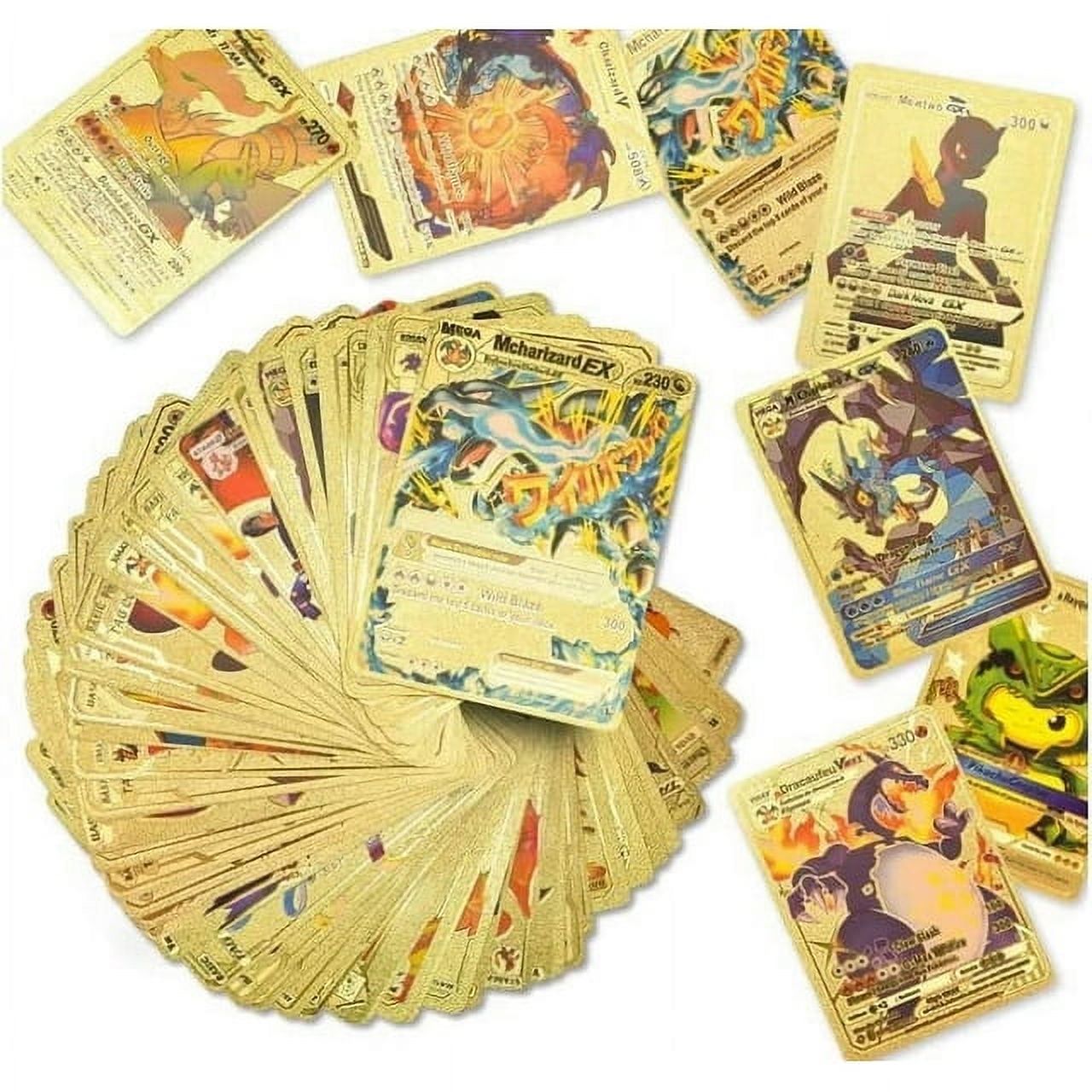 Gold Foil Pokemon Cards 55-Piece Pack - VMAX GX Rare TCG Collectible Gift Lot (Unofficial) Pokmon Cards Gold Foil Pokemon Cards 55-Piece Pack - VMAX GX Rare TCG Collectible Gift Lot (Unofficial) Pokmon Cards