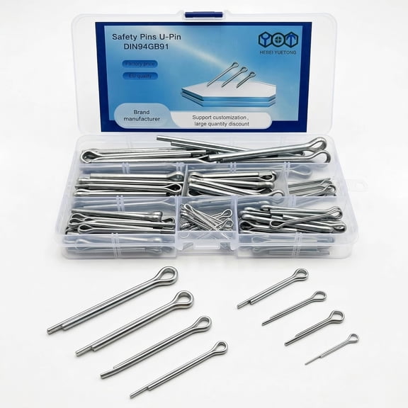 110 PCS Heavy Duty Cotter Pin Assortment Kit, 8 Popular Sizes Used for Hitch Pin Lock System, Trucks, Engine Repair in Towing Hitch Clips & Pins