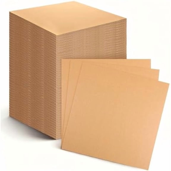 110 Pack Corrugated Cardboard Sheets, 12 x 12 Inch Flat Cardboard Squares Sheets Packaging Inserts Squares Inserts Separators for Packing, Mailing, Box Dividers, Drawing, DIY Crafts (Brown)