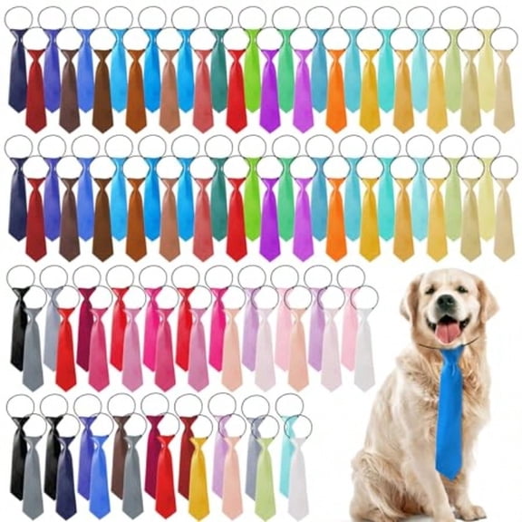 110 Pcs Large Dog Ties Bulk Adjustable Dog Neck Ties Collar Grooming Neckties For Girl Boy Pets Gift Favor Classic