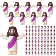 thumbnail image 1 of 110 Pcs Little Jesus Figurine Miniature Jesus Doll Tiny Jesus Figurine to Hide and Seek Classic Religious Gifts Christ Savior Jesus for Sunday Easter Egg Stuffers Baptism Gift(110,Purple), 1 of 6