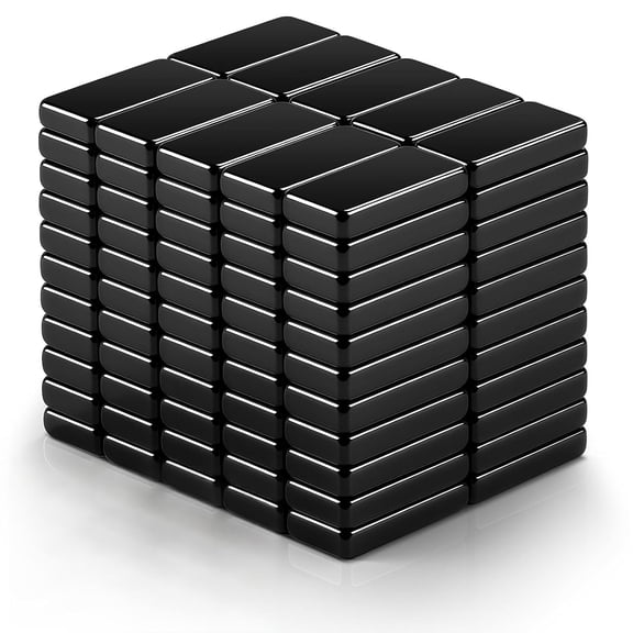 110 Pcs Magnets, Waterproof Strong Neodymium Bar Magnets with Epoxy Coating and Adhesive, Rare Earth Magnet, Strong Magnet Heavy Duty for Tool Room, Kitchen, Whiteboard - 0.39 x 0.19 x 0.08 in