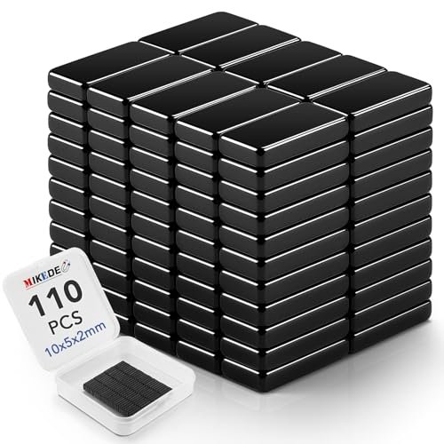 110 Pcs Magnets, Waterproof Strong Neodymium Bar Magnets with Epoxy Coating and Adhesive, Rare Earth Magnet, Strong Magnet Heavy Duty for Tool Room, Kitchen, Whiteboard - 0.39 x 0.19 x 0.08 in
