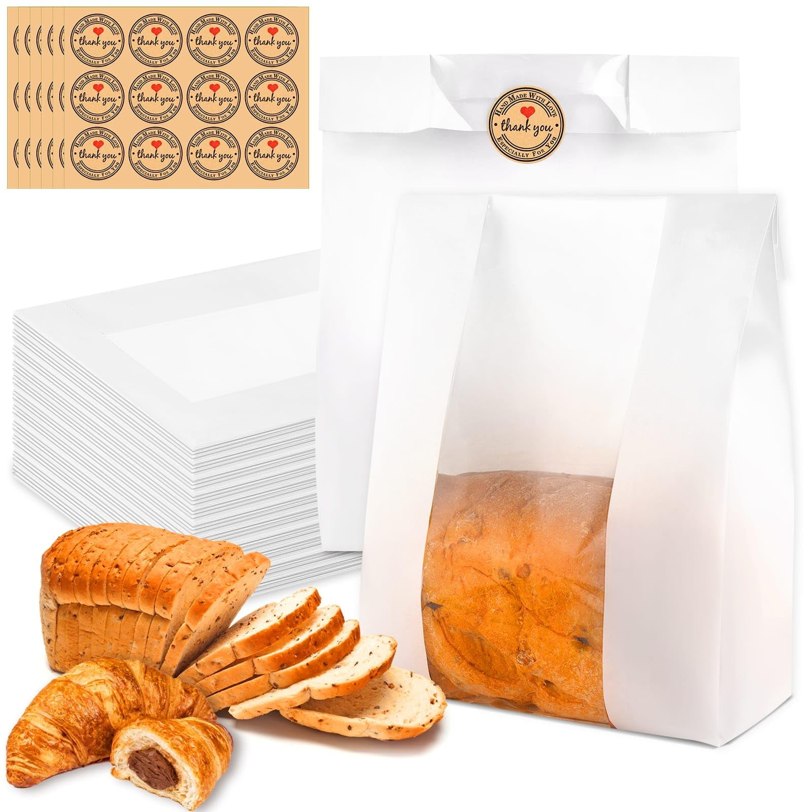 Large Beeswax Cotton Bread Bags | Reusable, Washable For Sourdough & Baguettes, Eco-Friendly Food Storage (13"x17")