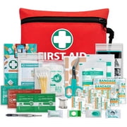 General Medi Mini First Aid Kit 110 Pieces Red Emergency Bag - Compact and Lightweight First Aid Bag(7.5x5.1 Inch)