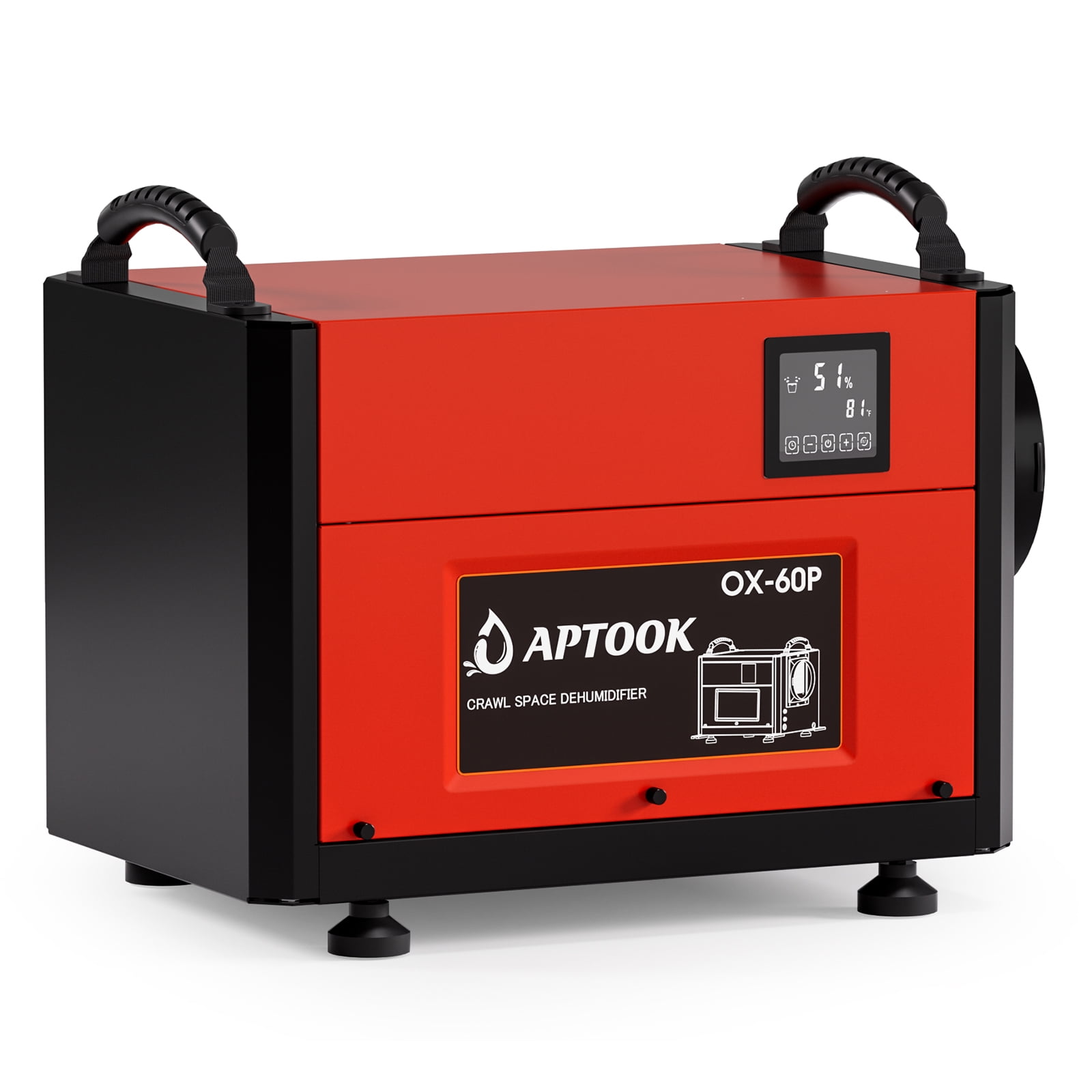 110 Pint Commercial Dehumidifier with Drain Hose for Crawl Spaces, Basements, Industry Water Damage Unit, Large Capacity, Compact, Portable, Auto Defrost, Memory Starting（Red)