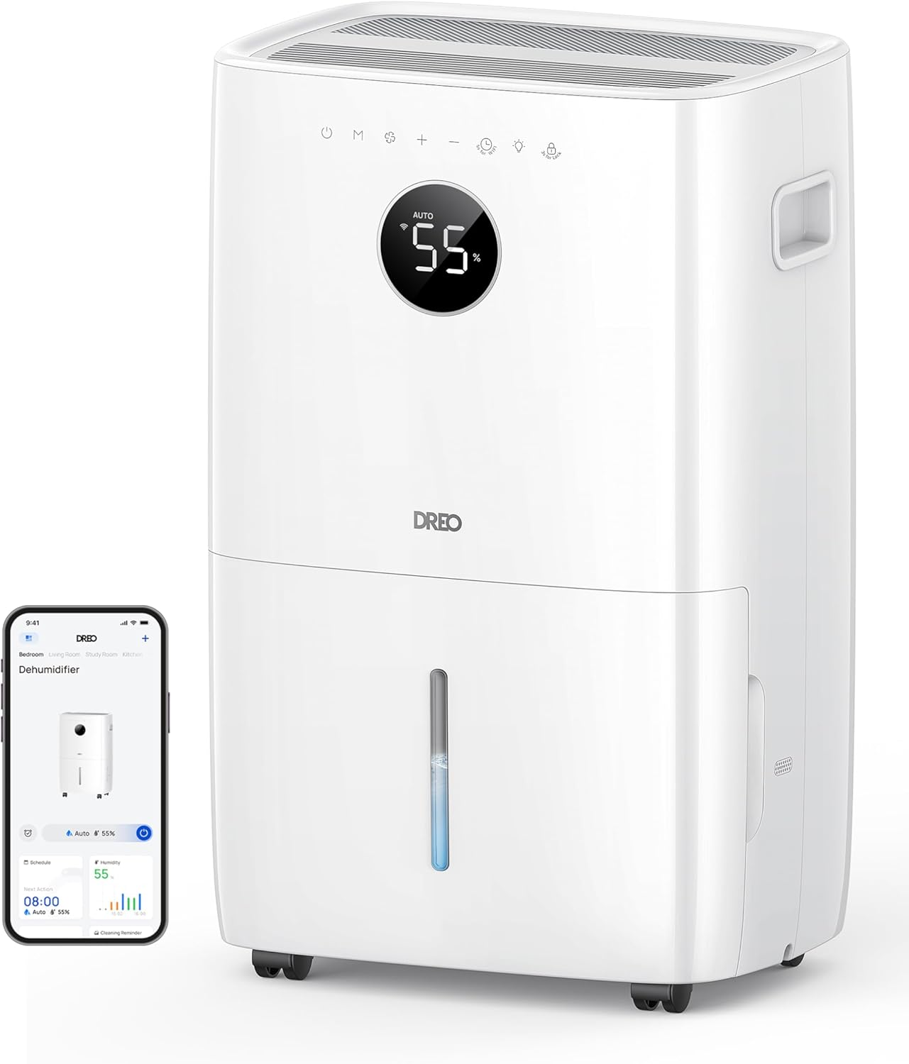 110-Pint Smart Dehumidifier for Basement, 4500 Ft² for Lar Room, 2 ...