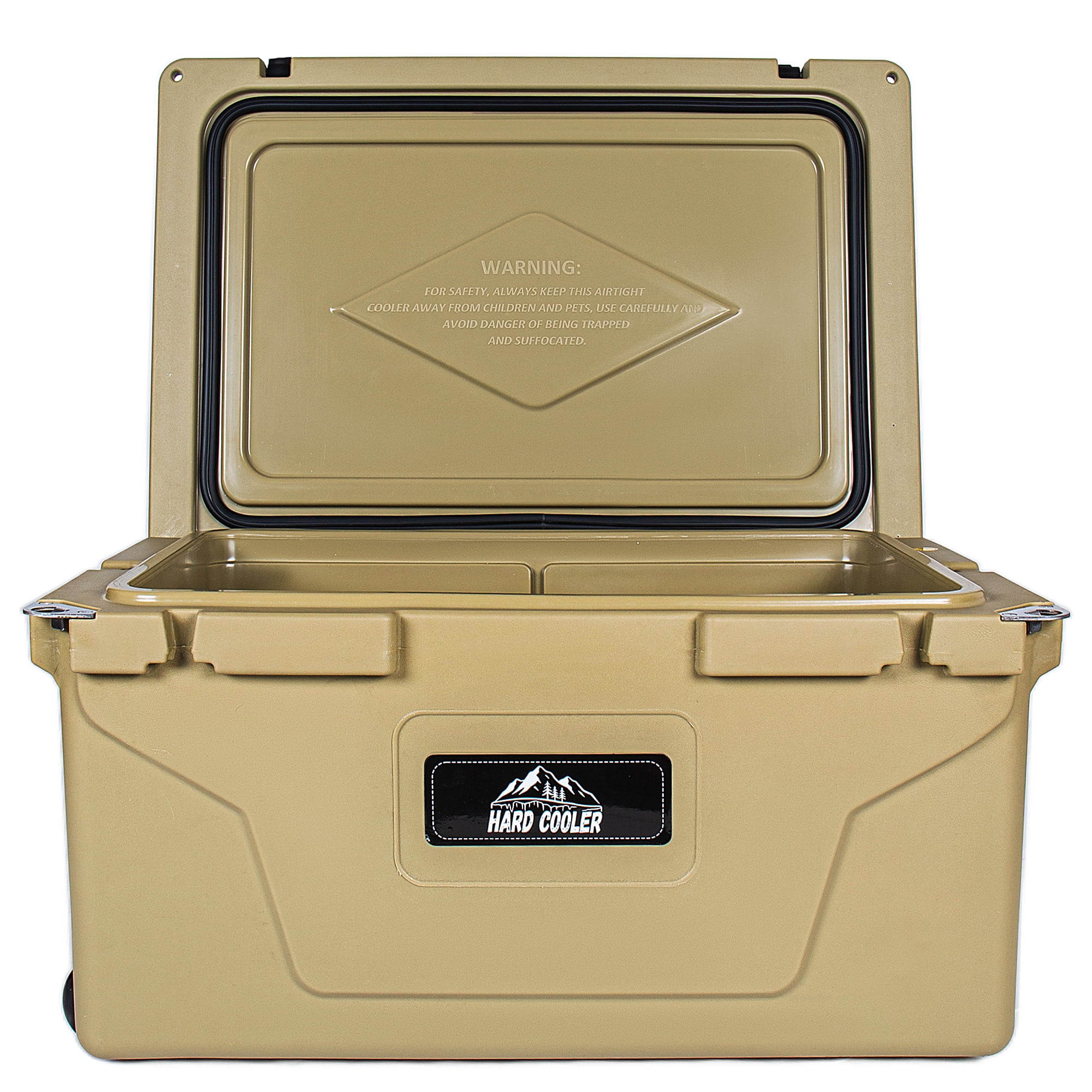 110 Quart Khaki Cooler, Rotomolded Insulated Ice Chest – Heavy-Duty Hard Shell Cooler with 6–10 Day Ice Retention for Camping, Fishing, Tailgating & Outdoor Adventures
