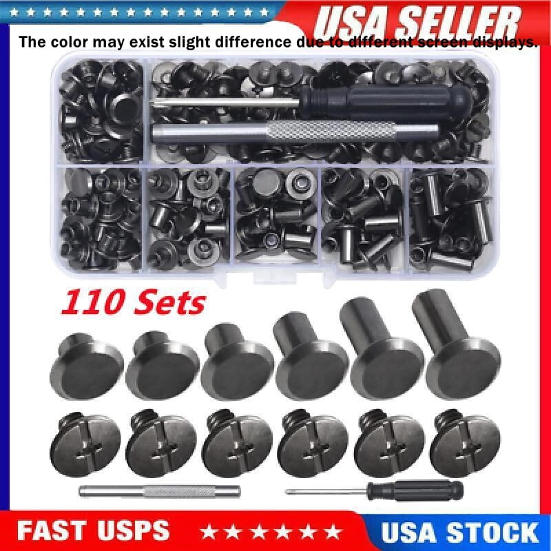 110 Sets Chicago Screws Leather Rivets Assorted Screw Rivets Chicago ...