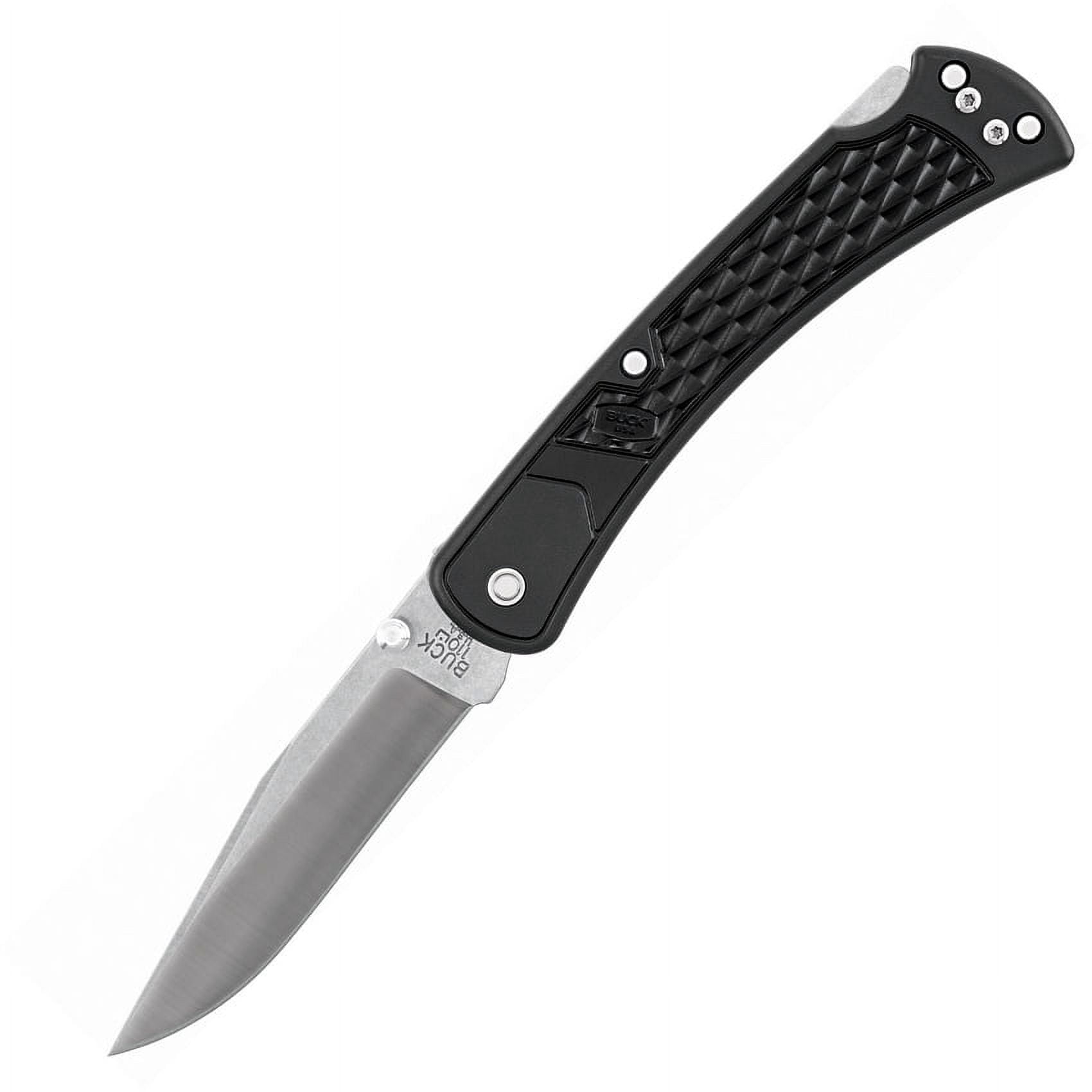 Buck Knives 110 Slim Select Folding EDC Knife, 3-3/4” Pocket Knife Blade, Black, 2.8 oz