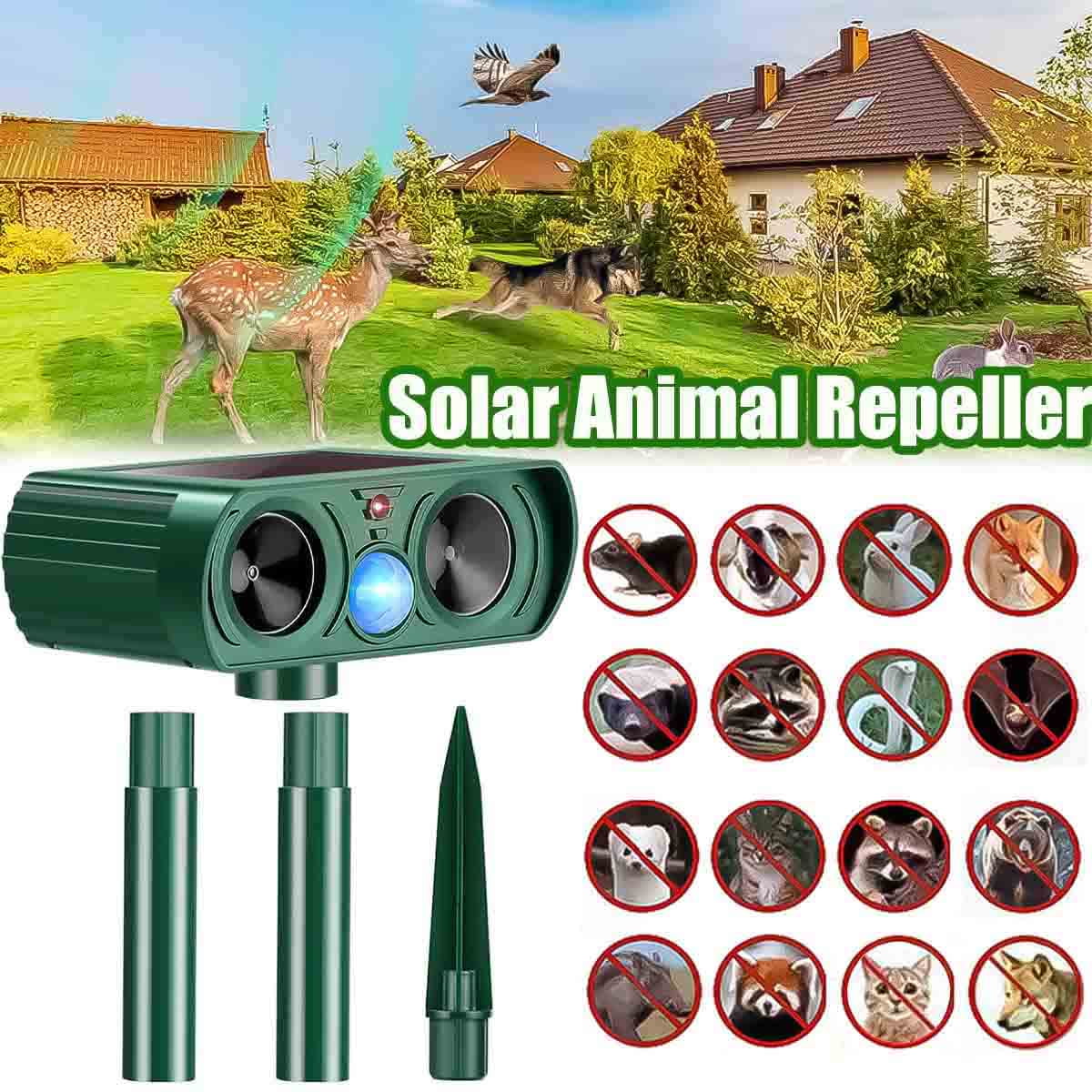110° Solar Ultrasonic Animal Repellent, Cat Repellent Outdoor, 2024