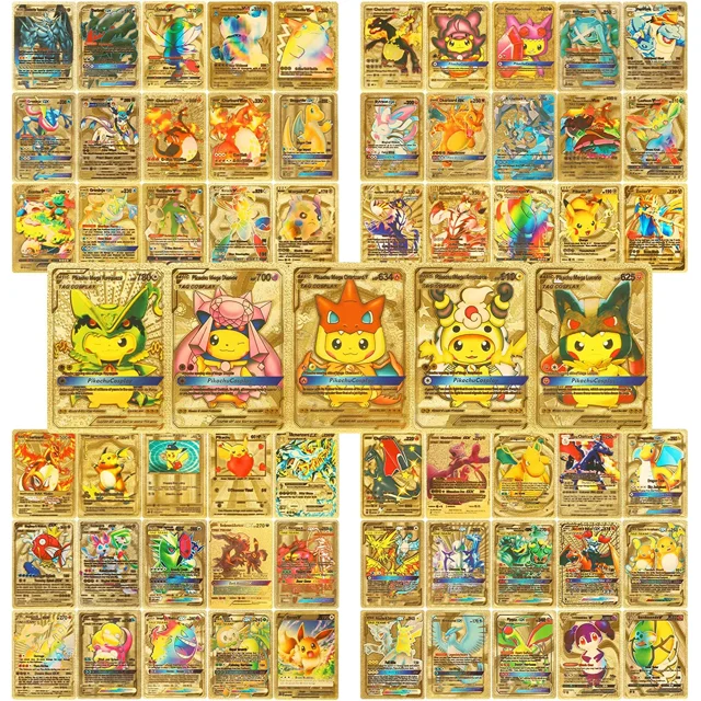 "110 TCG Deck Box Cards Vmax DX GX Limited Edition Gold Foil Cards Best