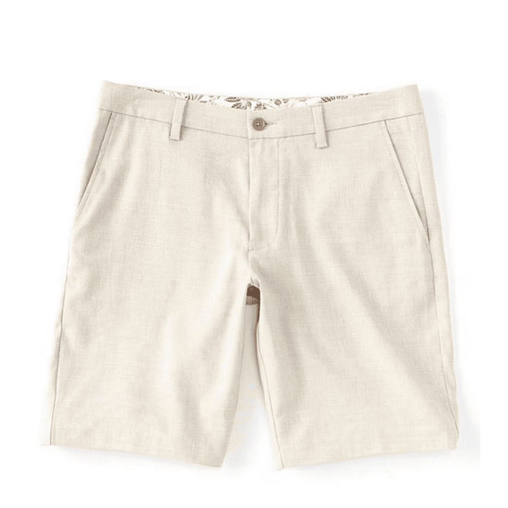 $110 Tommy Bahama Men's, Lahaina Bay Linen Flat Front 10 Short, Stone Khaki, 34