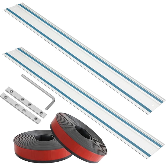 110" Track Saw Guide Rail Kit for Makita, Includes Two 55" Extruded Rails with Rail Connectors and Anti-Slip Strips