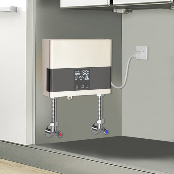 110V Electric Tankless Water Heater 13004000W Instant Hot Water System with Touch Screen & Remote Control Compact WallMounted onDemand Water Heater