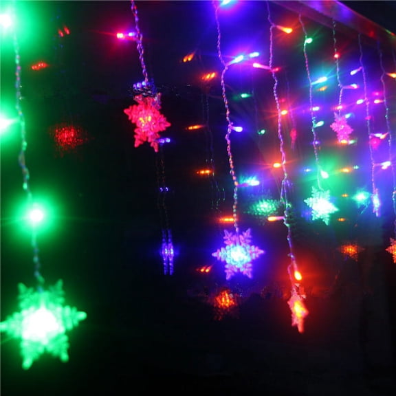 110 V Snowflake LED String Curtain Lights Christmas Wedding Party Decor 3.5 M