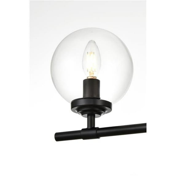110 V Three Light Vanity Wall Lamp, Black