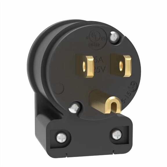 110 Volt 15 Amp Male 90 Right Angle Plug Extension Power Cord Replacement 120V 1