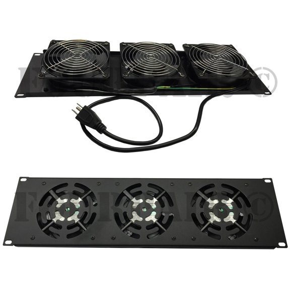 110-Volt 3U Server Rack Housing DJ Equipment Enclosure 19-Inch Rackmountable Triple Cooling Fan Ventilation Panel Kit