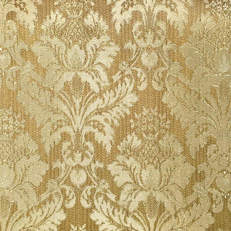 110 Wide Olive Gold Damask Soft Sheen Jacquard Fabric 