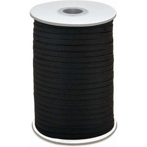 110 Yards Length 1/4" Width Elastic Bands Flat Elastic Cord Rope Heavy Stretch Spool Knit for Sewing DIY Projects, Arts & Crafts (Black)