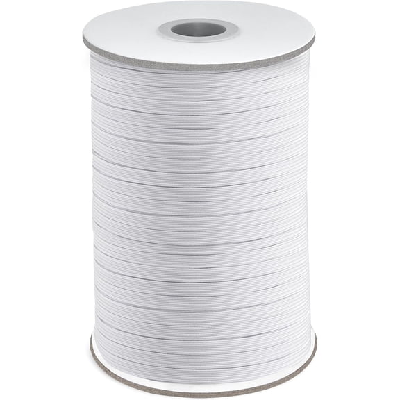 110 Yards Length 1/4" Width Elastic Bands Flat Elastic Cord Rope Heavy Stretch Spool Knit for Sewing DIY Projects, Arts & Crafts (White, 1/4 Inch)