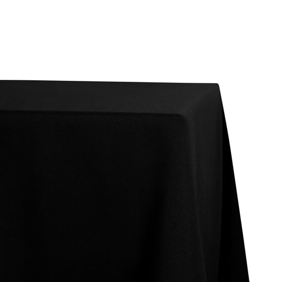 110" x 156" Rectangular Black Tablecloth Polyester | Wedding Tablecloth | 8' King Table Drape