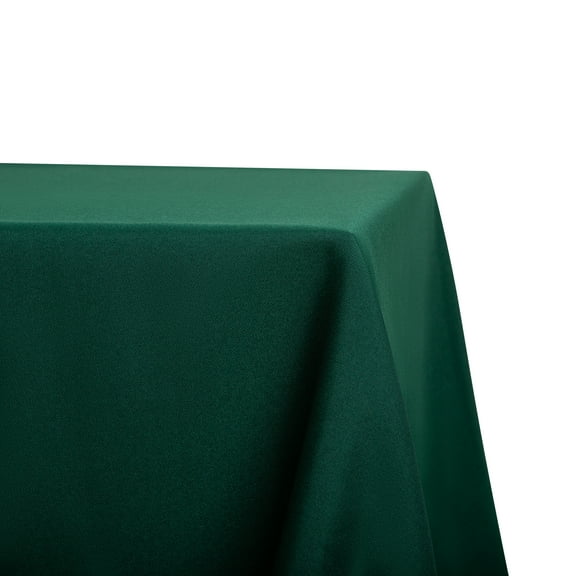 110" x 156" Rectangular Hunter Green Tablecloth Polyester | Wedding Tablecloth | 8' King Table Drape