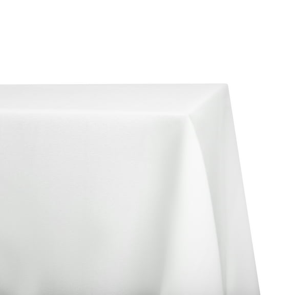110" x 156" Rectangular White Tablecloth Polyester | Wedding Tablecloth | 8' King Table Drape