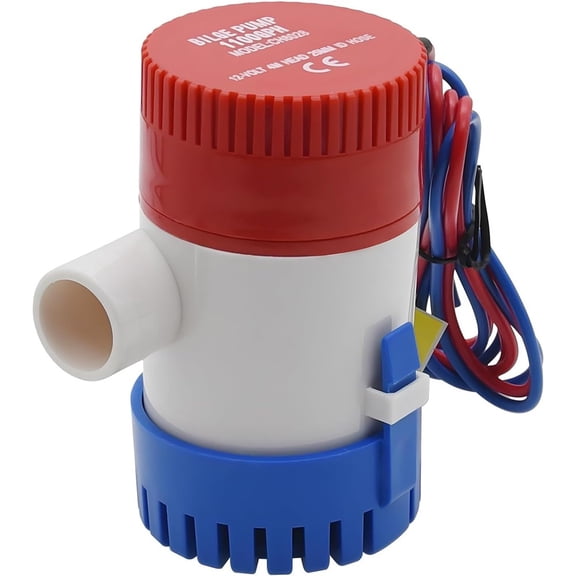 1100 GPH Automatic Bilge Pump 12V, Submersible Marine Water Pump With Float Switch, Low Noise Electric Sump Pump For Boats, Yachts, RVs, Rust-Resistant ABS Housing