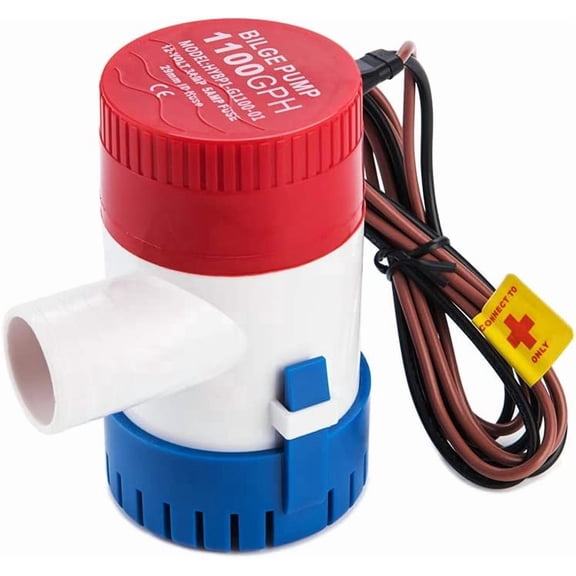 1100 GPH Electric Bilge Pump, 12V Submersible Electric Water Pump for Boats, Ponds, Pools