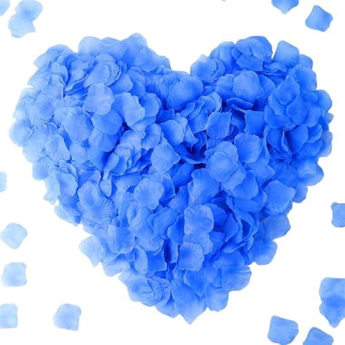 1100 PCS Light Blue Silk Rose Petals for Valentine's Day,Romantic Night,Wedding,Proposal Anniversary Flower Decorations(Separated,Scented)