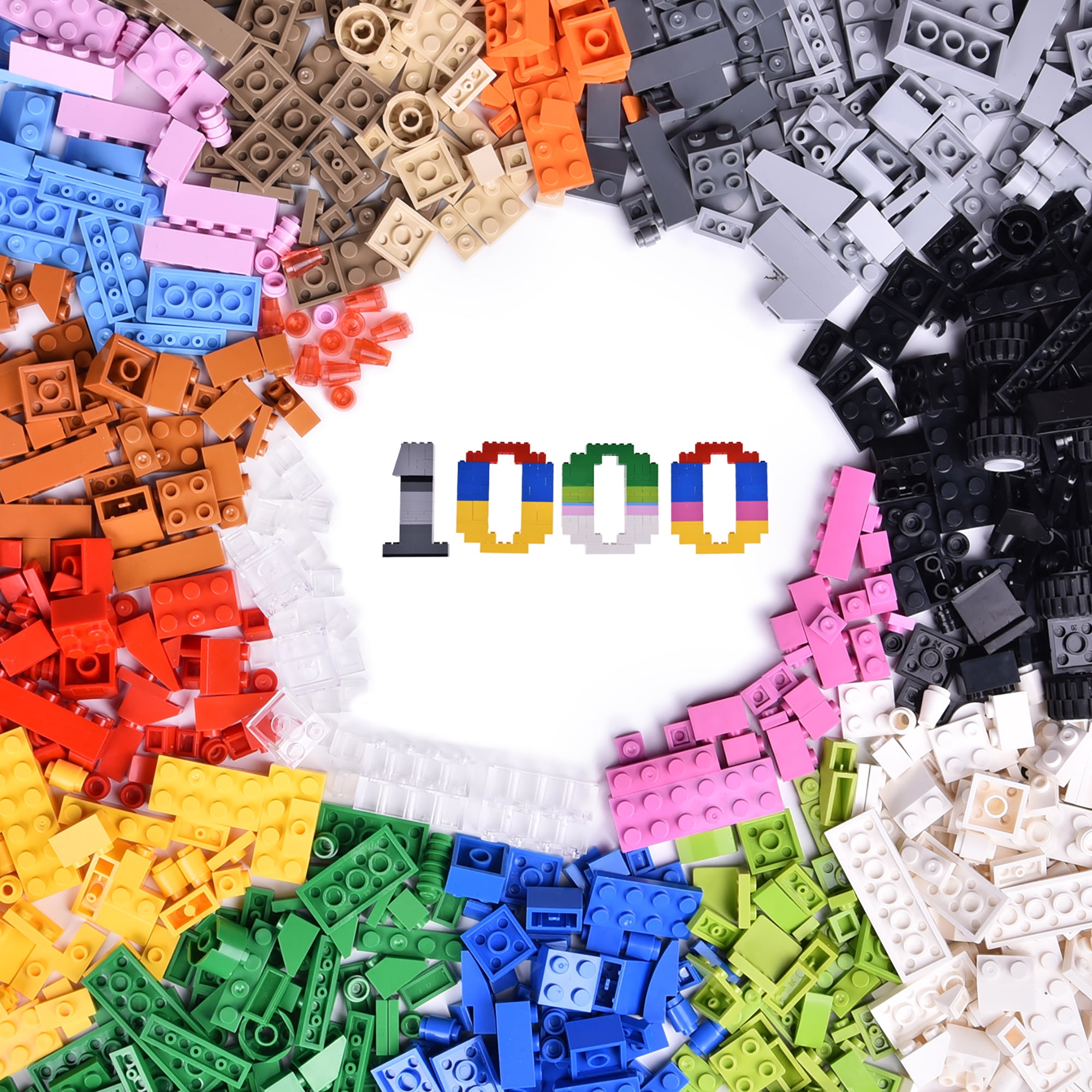 1100 Piece Multicolor Building Bricks Set with Mixed Shapes