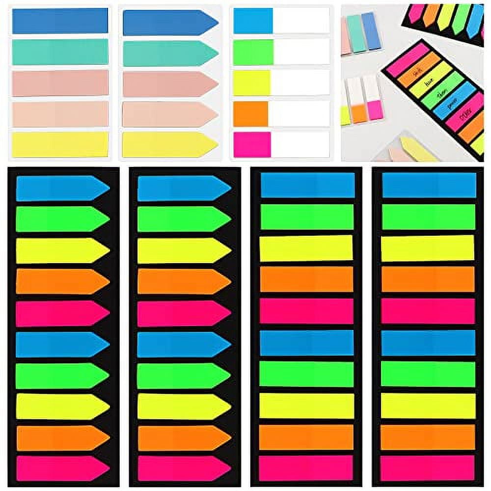 100 Pieces Sticky Index Tabs Page Flags, Sticky Notes with Transparent Box  Book Sticky Tabs for Annotating Books Page Marks Bookmarks Classify File 