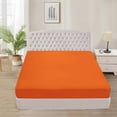 thumbnail image 1 of 1100 Thread Count 100% Egyptian Cotton 3-Piece Fitted Sheet ( 1 Fitted Sheet + 2 Pillow Covers) 24 Inches Deep Pocket Size Full Color Orange Solid, 1 of 6