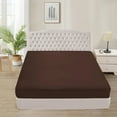 thumbnail image 1 of 1100 Thread Count 100% Egyptian Cotton 3-Piece Fitted Sheet ( 1 Fitted Sheet + 2 Pillow Covers) 27 Inches Deep Pocket Size Full Color Chocolate Stripe, 1 of 6