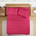 thumbnail image 1 of 1100 Thread Count 100% Egyptian Cotton 4-Piece Bed Sheet Set (1 Flat, 1 Fitted Sheet, 2 Pillow Covers) 30 Inches Deep Pocket Size Queen Color Hot Pink Solid, 1 of 6