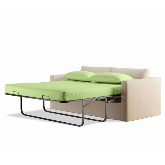 1100 Thread Count 100% Egyptian Cotton Sleeper Sofa Bed Sheet Set Solid Twin Size (36" x 72" x 5") with 4 -PCS Fitted Straps Color Sage