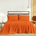 thumbnail image 1 of 1100 Thread Count 4 Piece Quality Sheet Set 12 Inch Deep Pocket 100% Egyptian Cotton Color Orange Solid Size Full, 1 of 7