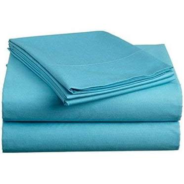 1100 Thread Count 4 Piece Quality Sheet Set 18 Inch DeepPocket 100% Egyptian Cotton Color Turquise Blue Solid Size Twin