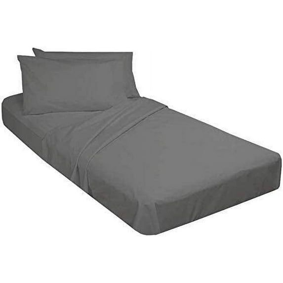 1100 Threat Count 100 % Egyptian Cotton 4-Pcs Sheets for Cot Bunk Bed-Perfect for Narrow Twin/Cot Size/Rv Bunk/Guest Bed Replacement Deep 7-Inch Color Dark Grey Solid Cot Size Sheets- 32" X 75"