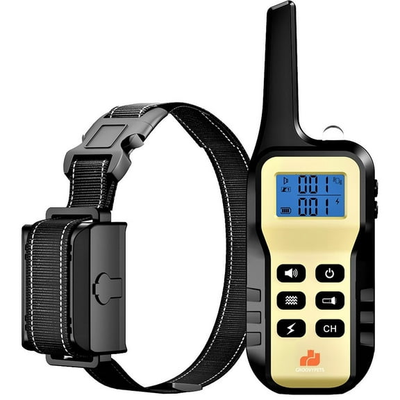 1100 YD Remote Dog Training Shock Collar with Auto Anti Bark,100 Levels of Adjustable Static Stimulation and Vibration for Small Medium Large Dogs