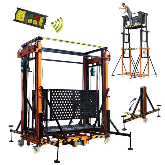 1100 lbs Electric Scaffolding Lift Platform with Foldable Legs, 6.5 FT Vertical Aerial Work Platform for Construction, Painting, and Maintenance
