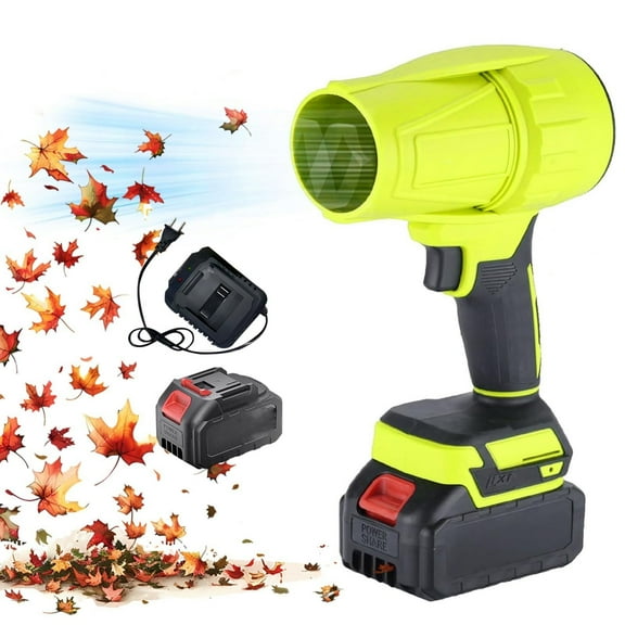 11000 RPM Cordless Leaf Blower - 21V Electric Handheld Leaf Blower with Batteries & Fast Charger - 623g Lightweight for Patio, Lawn, Yard, Deck Cleaning Yellow