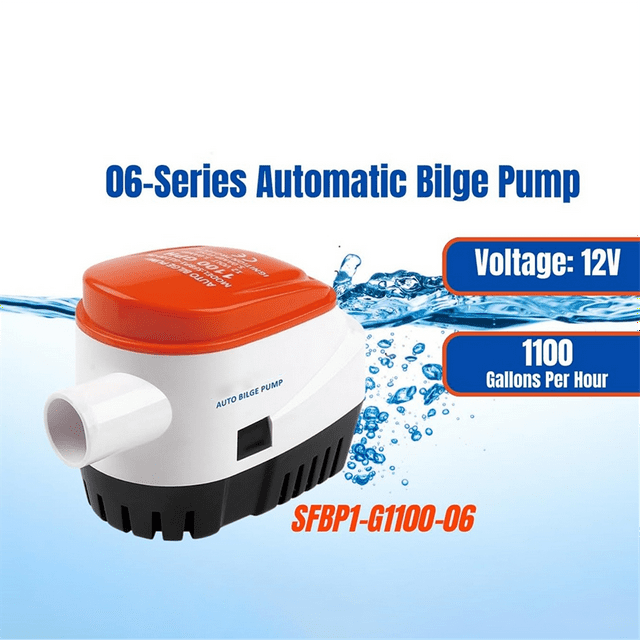 1100GPH Marine Water Pump Small Bilge Pump 12V Yacht Drainage DC