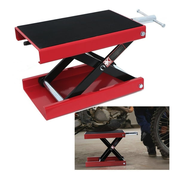 1100LB 9" Red Wide Deck Motorcycle Center Scissor Lift Jack Hoist Stand Bikes ATV
