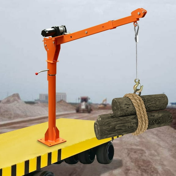 1100LB Truck-Mounted Crane Hoist with 12V Electric Winch Pickup Truck Jib Cranes